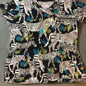 Zebra scrub top